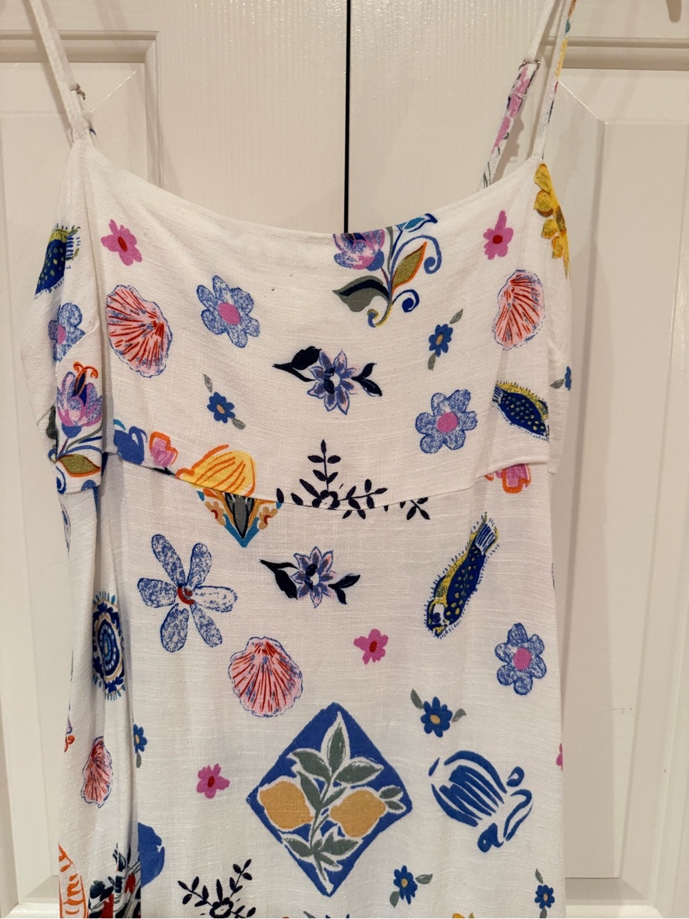 Label of Love White Floral & Colorful Nautical Print Maxi Dress - Picture 3 of 8